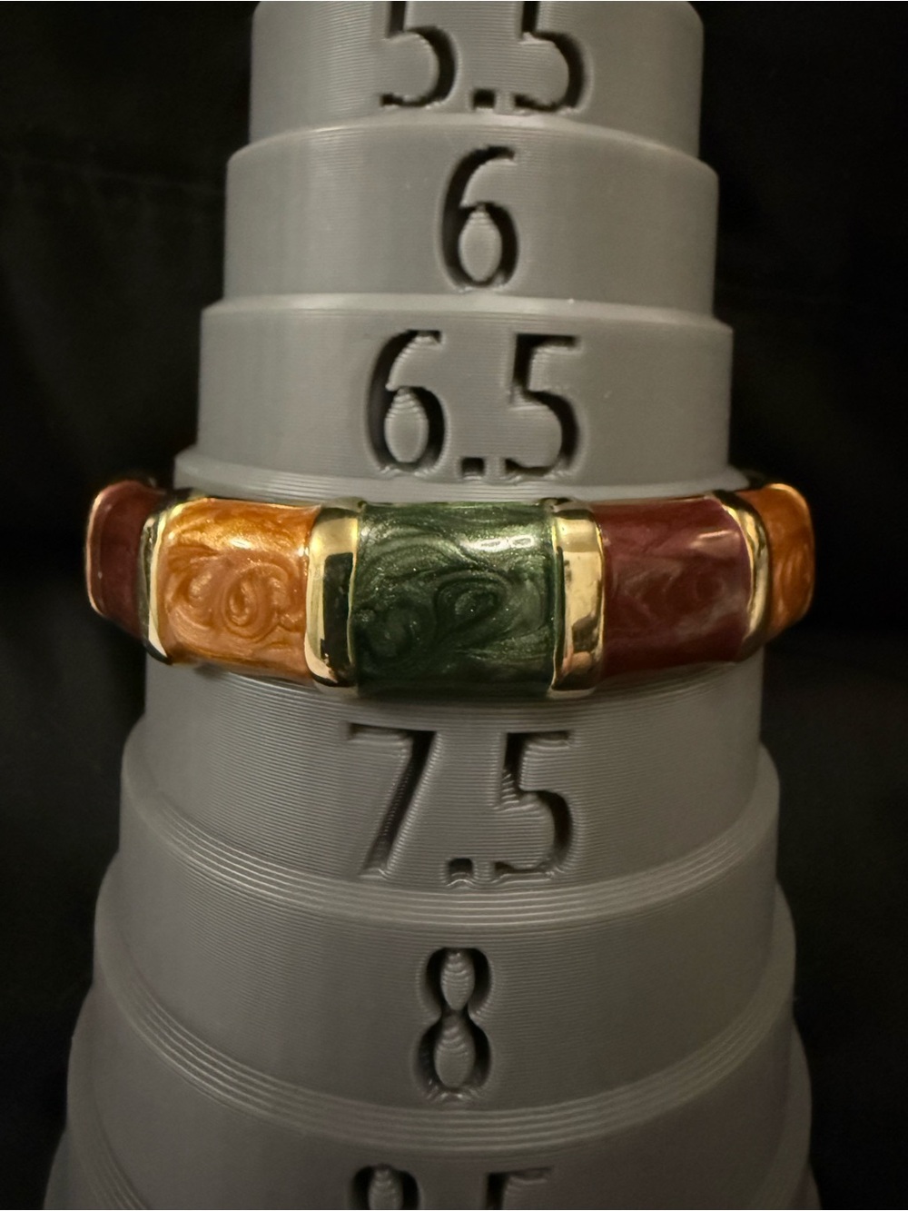 Multicolor Enamel Statement bracelet with Gold Accents